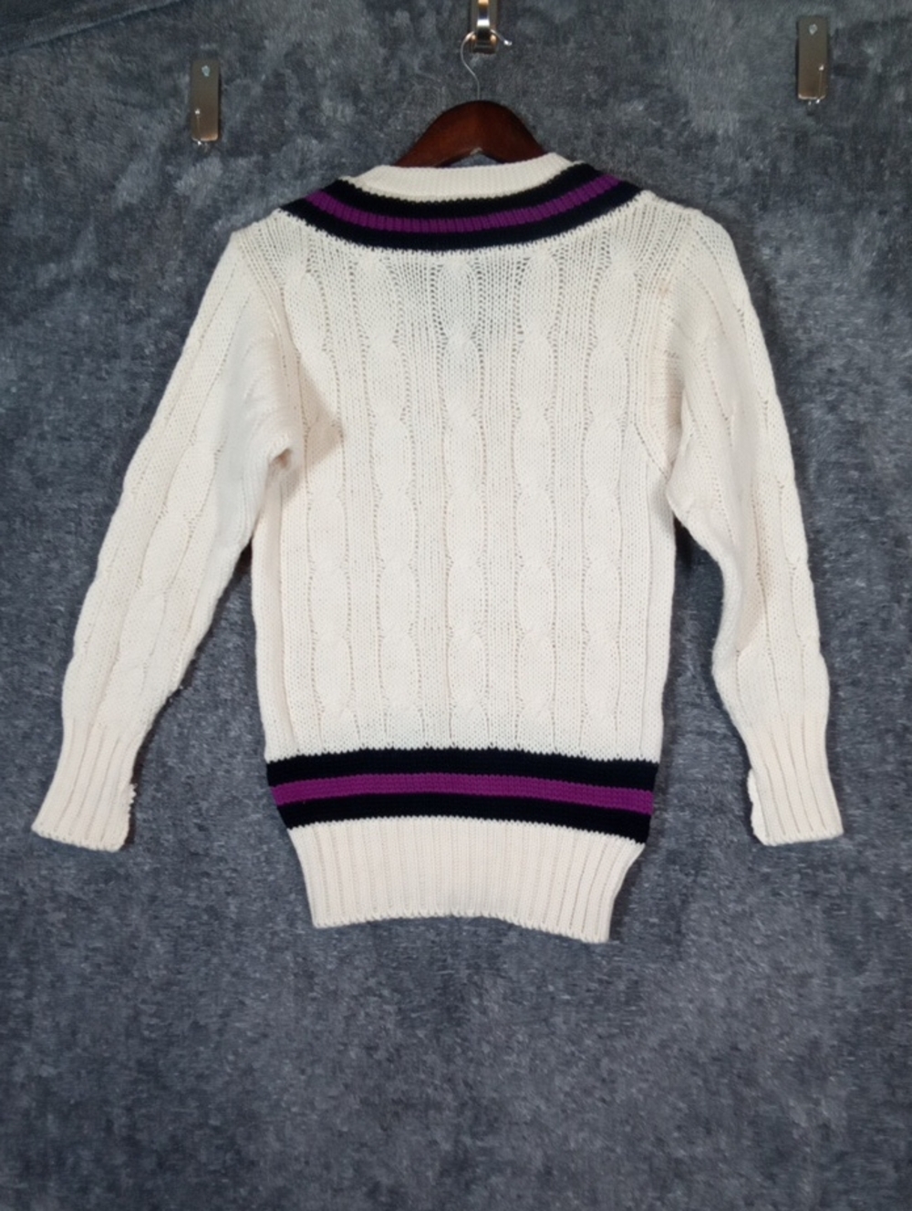 Ryder&amis Cambridge Pure New Wool Sweater Preppy Cable Knit Collegiate Xs - Picture 6 of 10